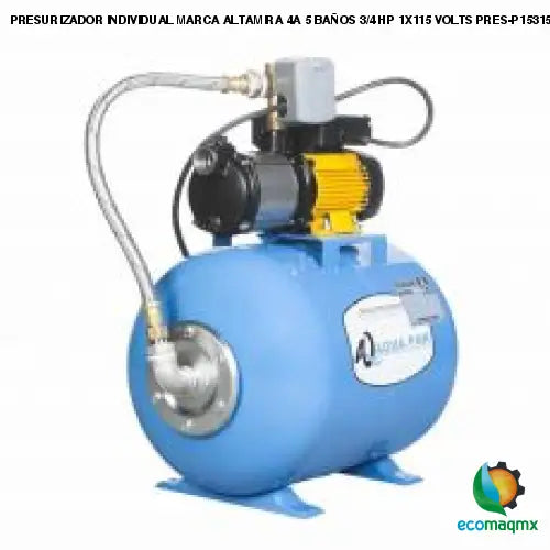 PRESURIZADOR INDIVIDUAL MARCA ALTAMIRA 4A 5 BAÑOS 3/4 HP