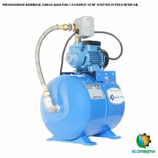 PRESURIZADOR INDIVIDUAL MARCA AQUA PAK 1 A 2 BAÑOS 1/2 HP