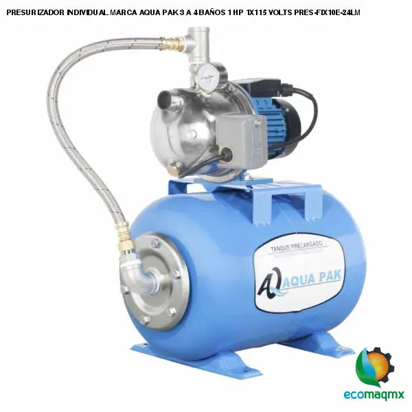 PRESURIZADOR INDIVIDUAL MARCA AQUA PAK 3 A 4 BAÑOS 1 HP