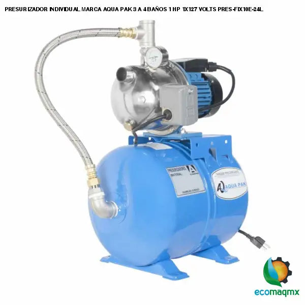 PRESURIZADOR INDIVIDUAL MARCA AQUA PAK 3 A 4 BAÑOS 1 HP