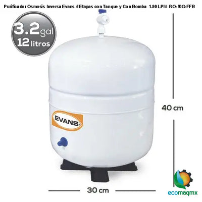 Purificador Osmosis Inversa Evans 5 Etapas con Tanque y Con