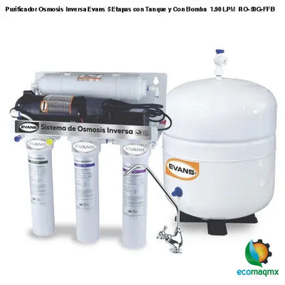 Purificador Osmosis Inversa Evans 5 Etapas con Tanque y Con