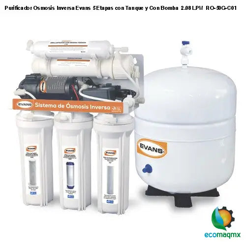 Purificador Osmosis Inversa Evans 5 Etapas con Tanque y Con