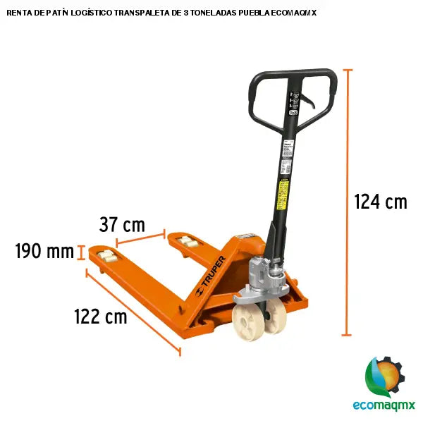 RENTA DE PATÍN LOGÍSTICO TRANSPALETA DE 3 TONELADAS PUEBLA