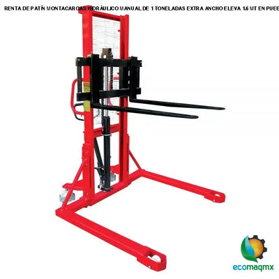 RENTA DE PATÍN MONTACARGAS HIDRÁULICO MANUAL DE 1 TONELADAS
