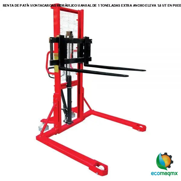 RENTA DE PATÍN MONTACARGAS HIDRÁULICO MANUAL DE 1 TONELADAS
