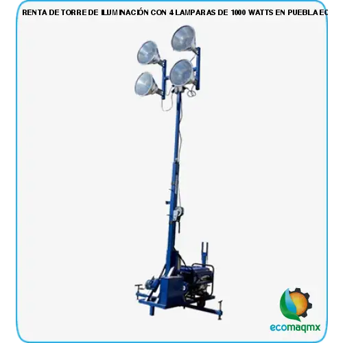 RENTA DE TORRE DE ILUMINACIÓN CON 4 LAMPARAS DE 1000 WATTS