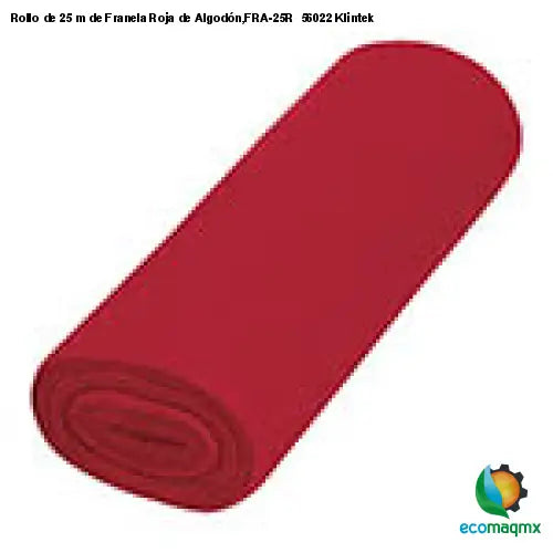 Rollo de 25 m de Franela Roja de Algodón,FRA-25R 56022