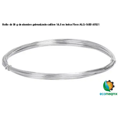 Rollo de 30 g de alambre galvanizado calibre 14.5 en bolsa