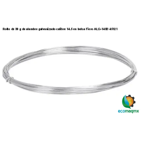 Rollo de 30 g de alambre galvanizado calibre 14.5 en bolsa