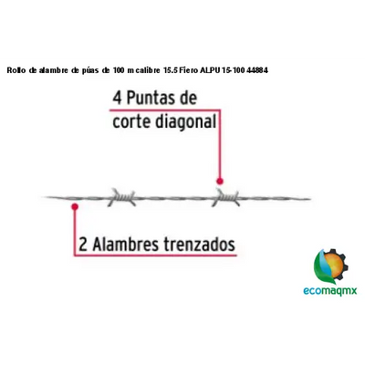 Rollo de alambre de púas de 100 m calibre 15.5 Fiero