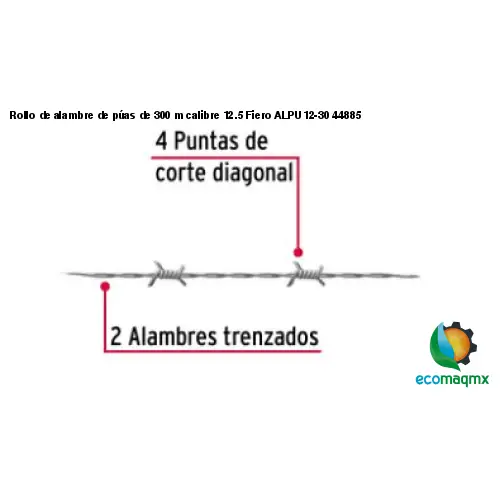 Rollo de alambre de púas de 300 m calibre 12.5 Fiero