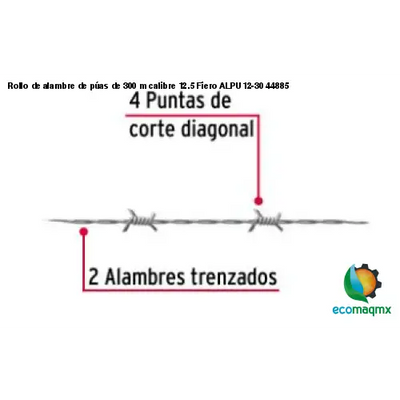 Rollo de alambre de púas de 300 m calibre 12.5 Fiero