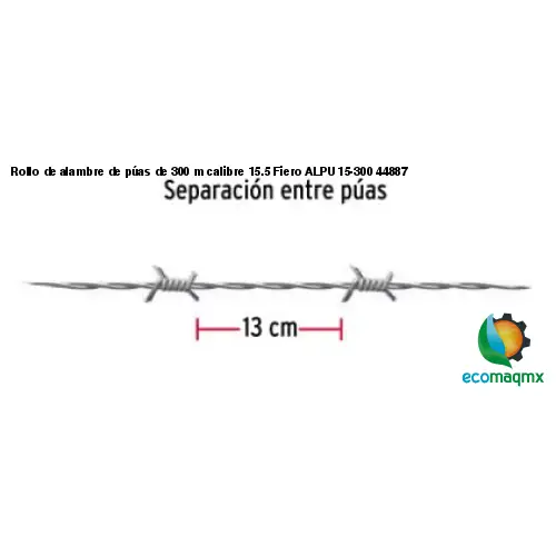 Rollo de alambre de púas de 300 m calibre 15.5 Fiero