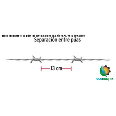 Rollo de alambre de púas de 300 m calibre 15.5 Fiero