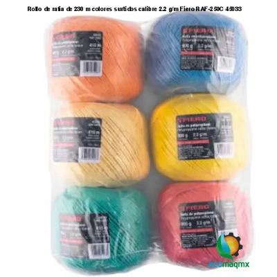 Rollo de rafia de 230 m colores surtidos calibre 2.2 g/m