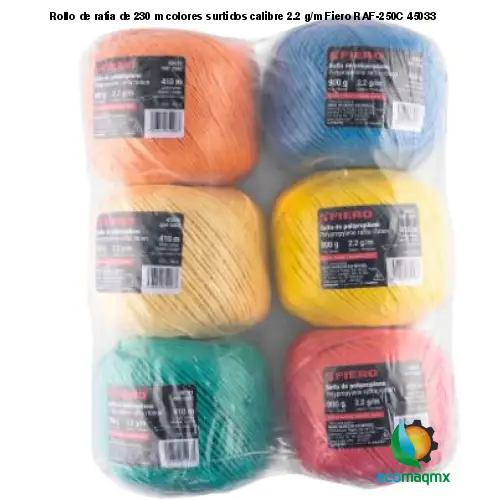 Rollo de rafia de 230 m colores surtidos calibre 2.2 g/m