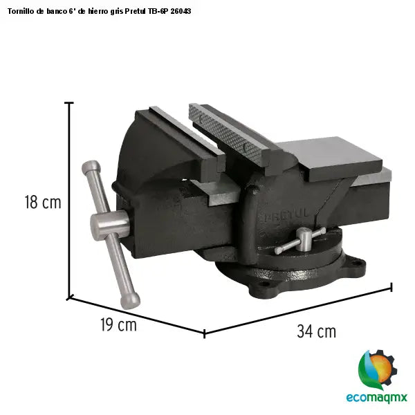 Ecomaqmx - Tornillo De Banco 6’ De Hierro Gris Pretul TB-6P 26043 ...