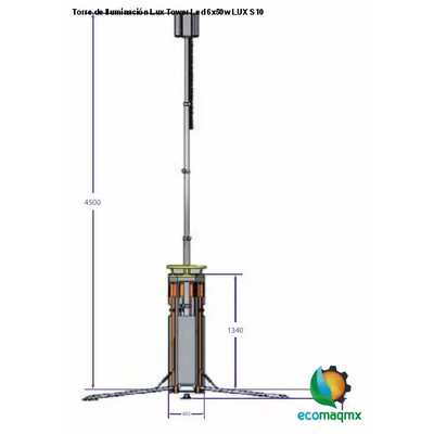 Torre de Iluminación Lux Tower Led 6x50w LUX S10