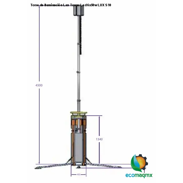 Torre de Iluminación Lux Tower Led 6x50w LUX S10