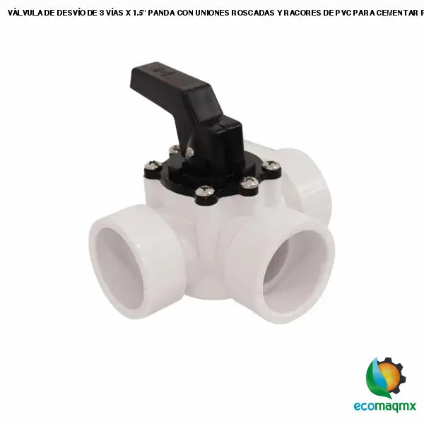 VÁLVULA DE DESVÍO DE 3 VÍAS X 1.5 PANDA CON UNIONES ROSCADAS